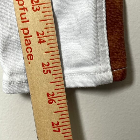 7 For All Mankind Pants Women's 26 White High Waist Skinny Jeans Side Stripe - Picture 7 of 10